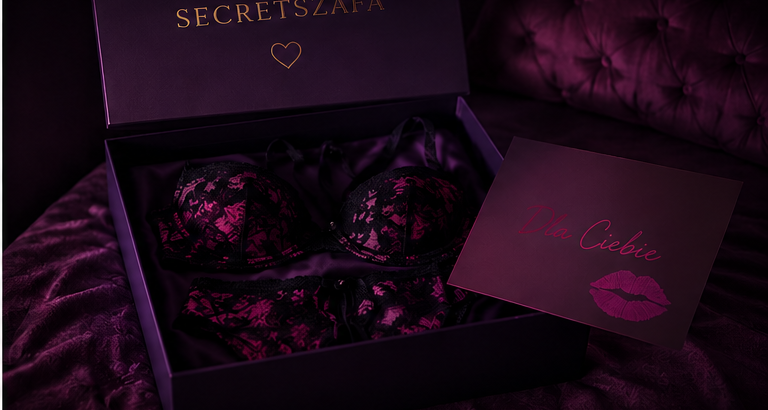 Eleganckie pudełko SecretSzafa z kompletem bielizny i kartką Dla Ciebie